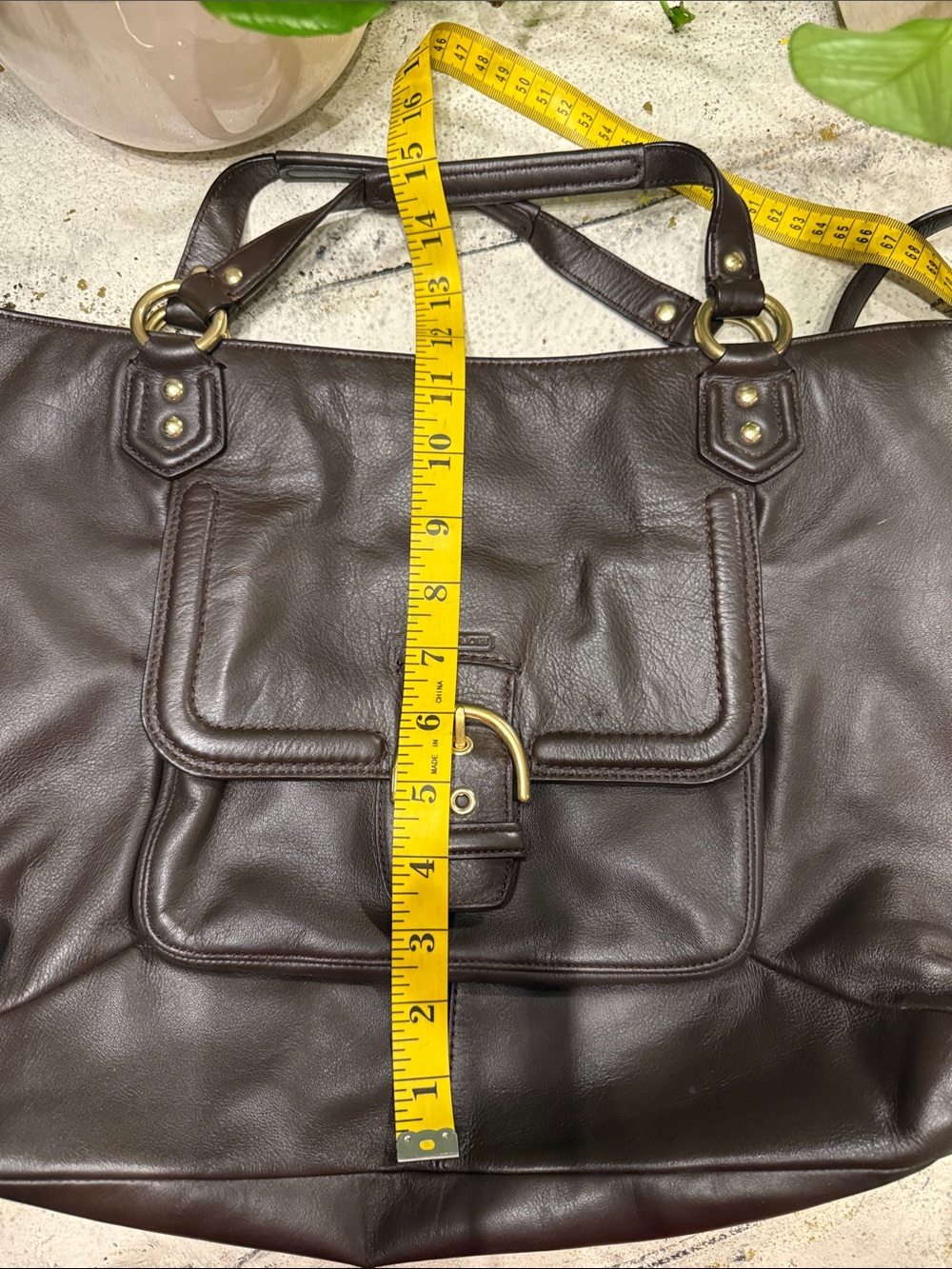 Coach Campbell Izzy 2 way Tote F24683 Brown Leather Large Satchel Shoulder Bag - Picture 9 of 9